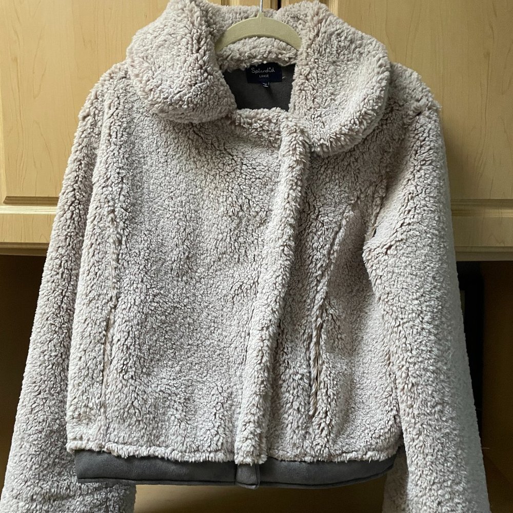 Women's Splendid faux fur sherpa bomber jacket- large